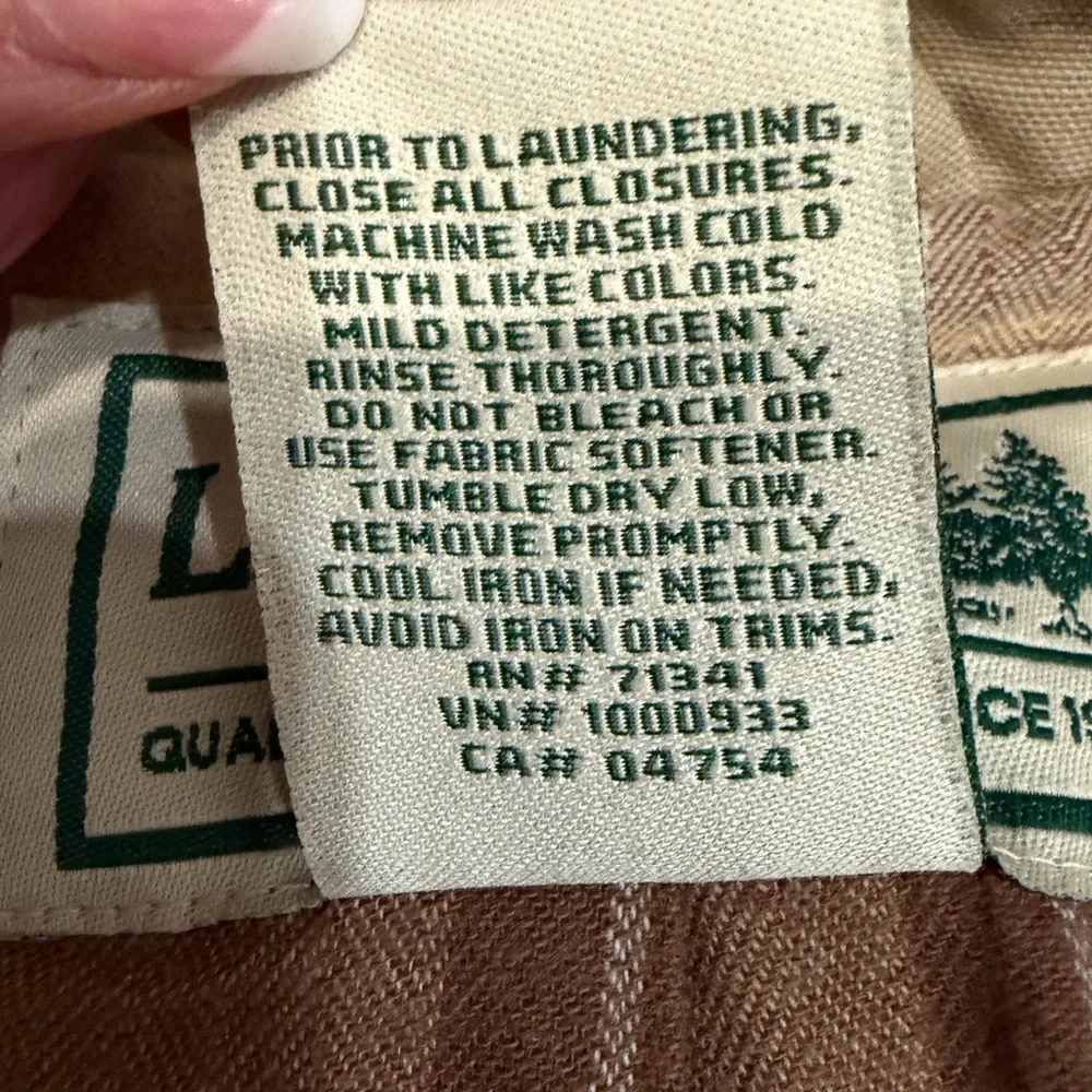 L.L. Bean Adirondack Barn Coat Flannel Lined Women’s Sz L Khaki Brown Rn71341 - Picture 10 of 11